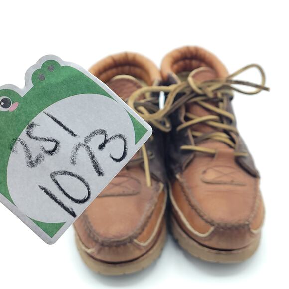 TIMBERLAND Two Toned Brown Leather Low Top Hiking Boots women's size 6 - Picture 8 of 9